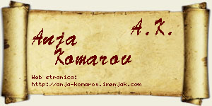Anja Komarov vizit kartica